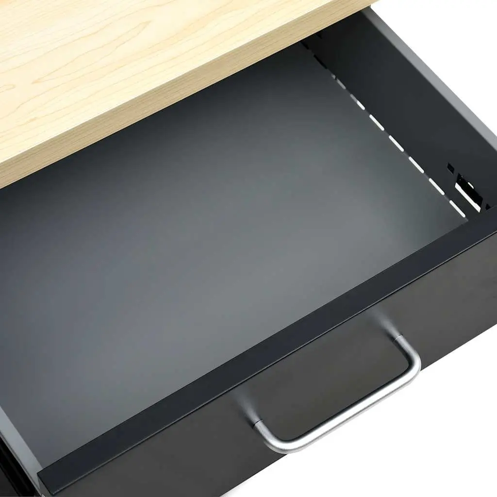 Workbench Heavy Duty Storage 160x60x85cm Black 6 Drawers Lockable Cabinet