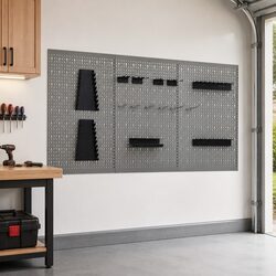 Quality Tool Pegboards - Wall-mounted Steel Panels (Set of 3)