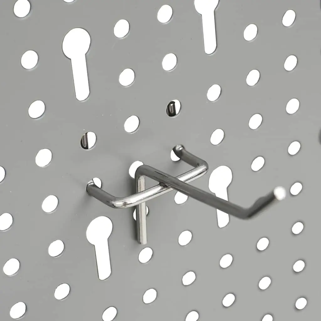 Wall-mounted Tool Pegboards Organisation 40x58 cm Grey Steel 3 Piece