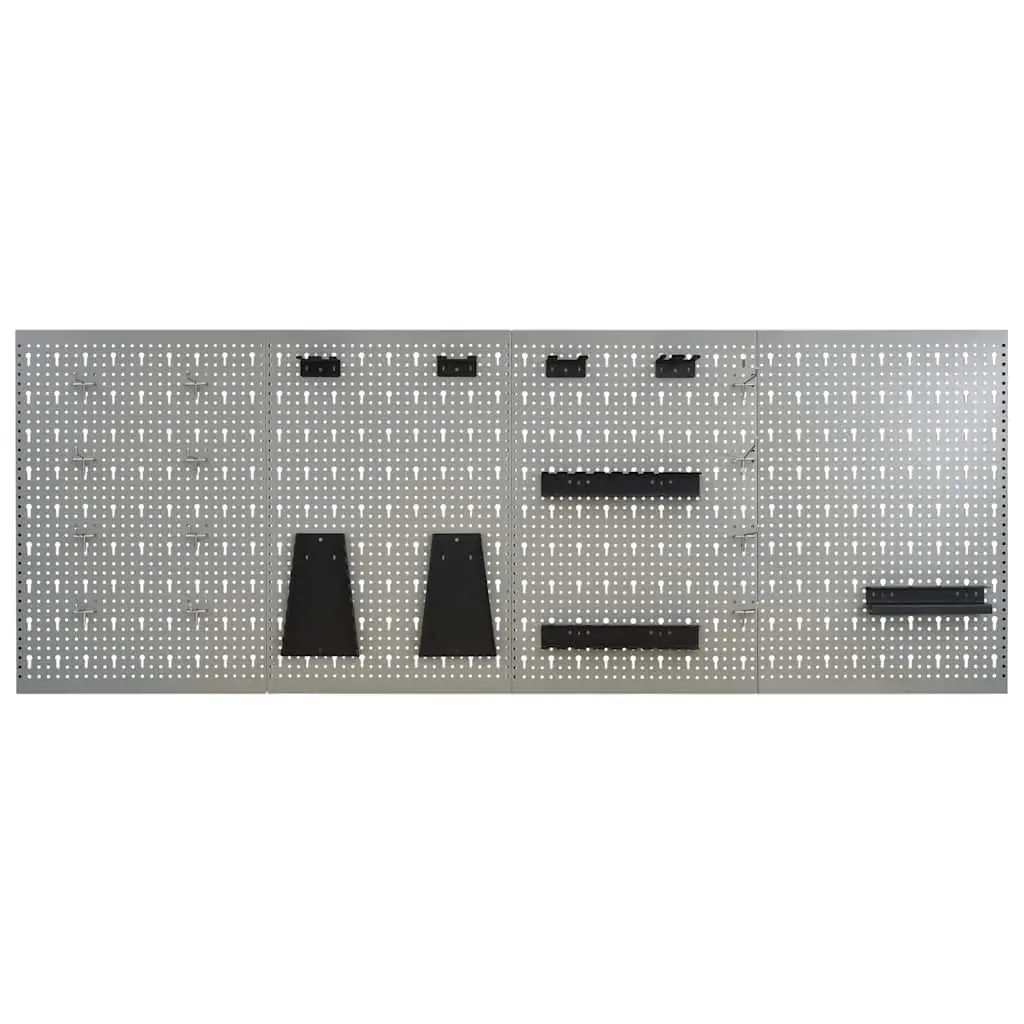 Wall-mounted Peg Boards Tool Storage 40x58 cm Steel Grey 4 Piece