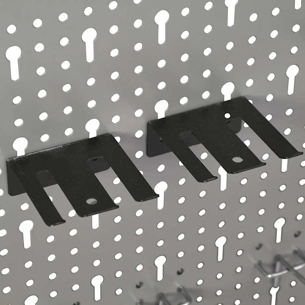 Wall-mounted Peg Boards Tool Storage 40x58 cm Steel Grey 4 Piece