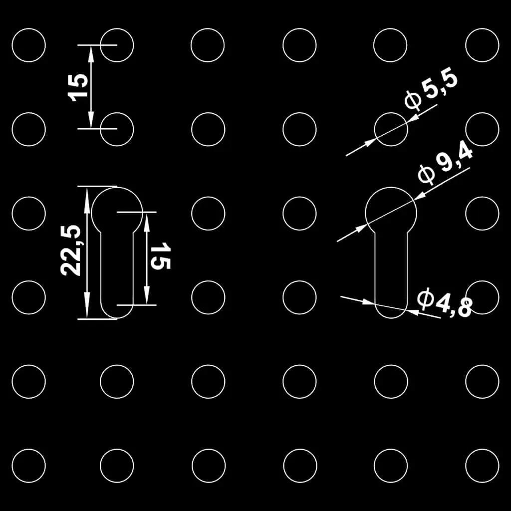 Wall-mounted Peg Boards Tool Storage 40x58 cm Steel Grey 4 Piece