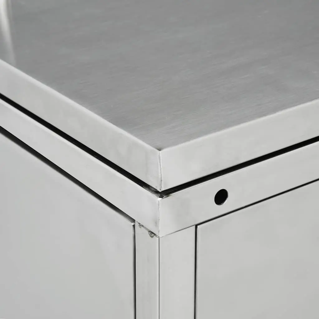 Double Wheelie Bin Shed Garbage Storage Enclosure 240L Stainless Steel Silver
