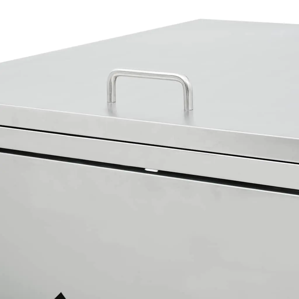 Triple Wheelie Bin Shed 240L Garbage Storage Box Stainless Steel Silver