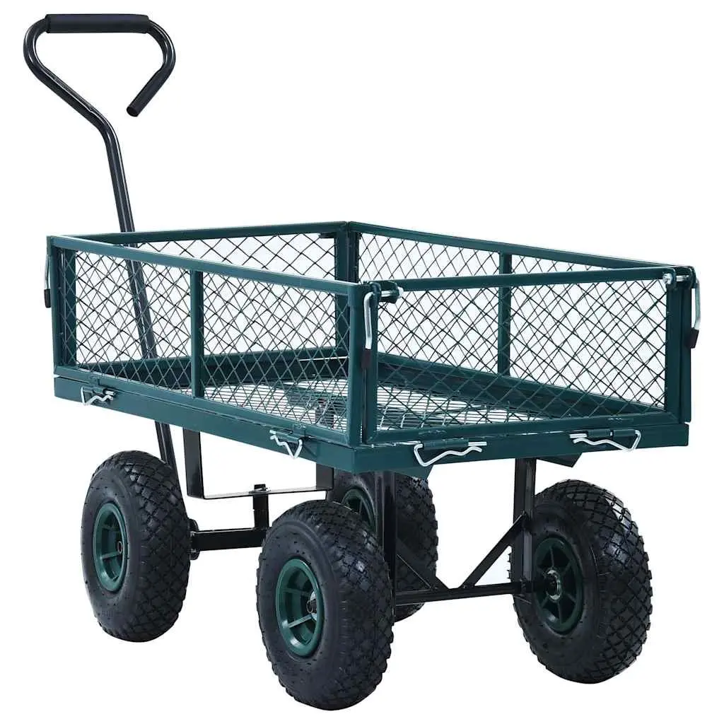 Garden Hand Trolley Heavy-Duty Steel Cart 250kg Load Capacity Red