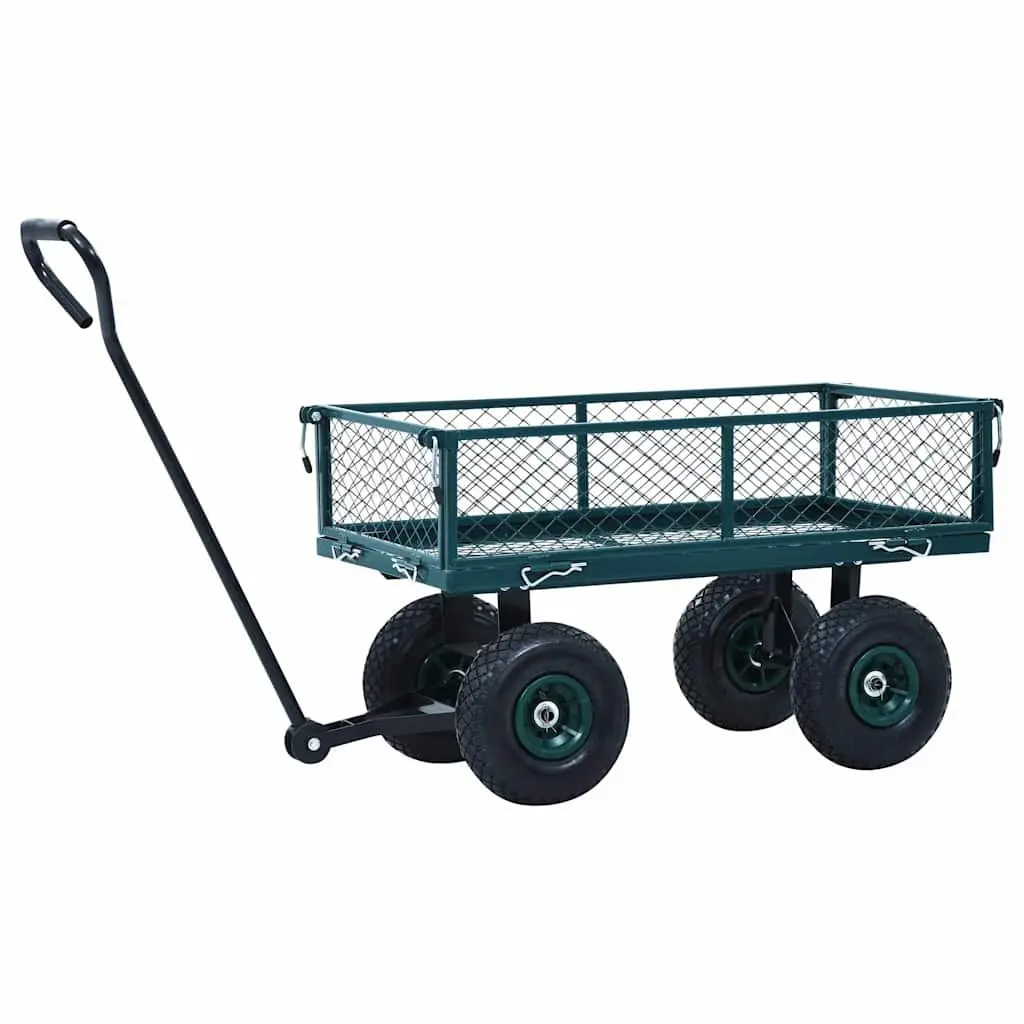 Garden Hand Trolley Heavy-Duty Steel Cart 250kg Load Capacity Red