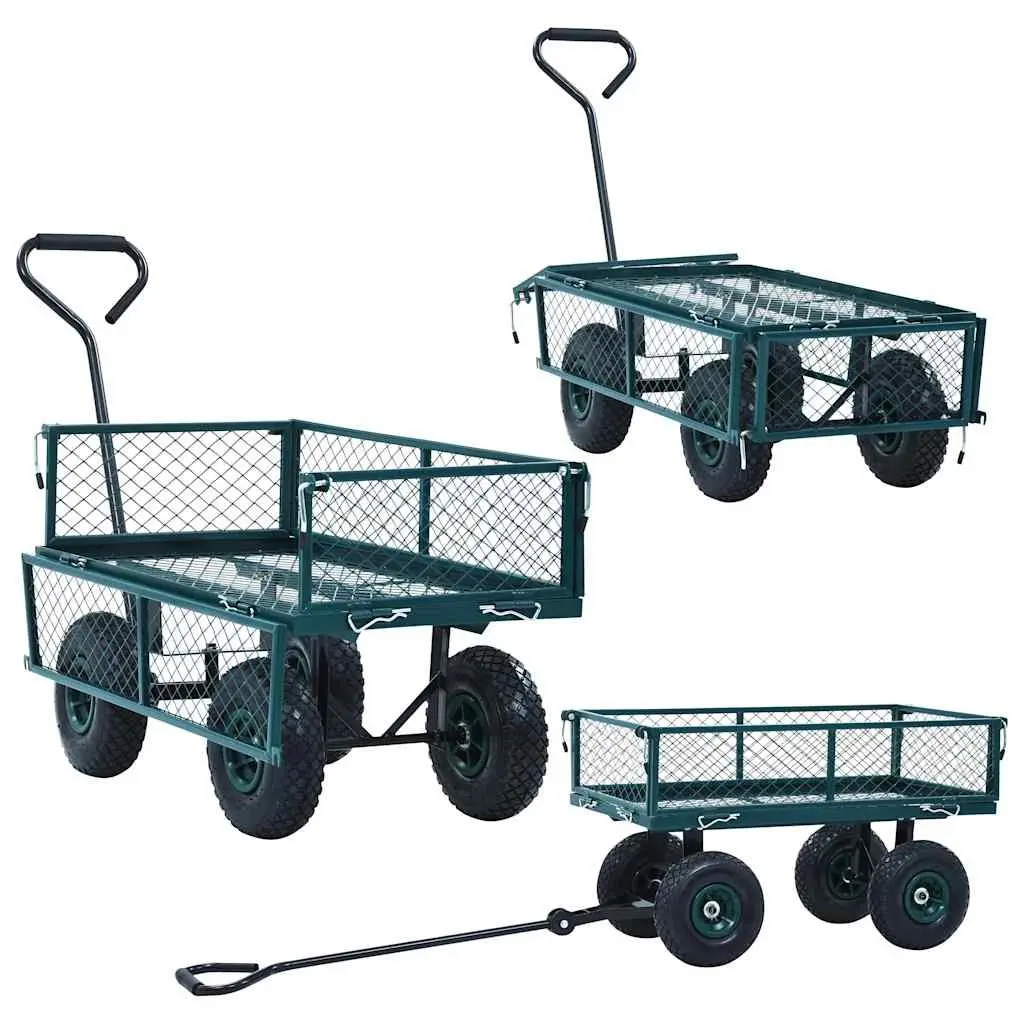 Garden Hand Trolley Heavy-Duty Steel Cart 250kg Load Capacity Red