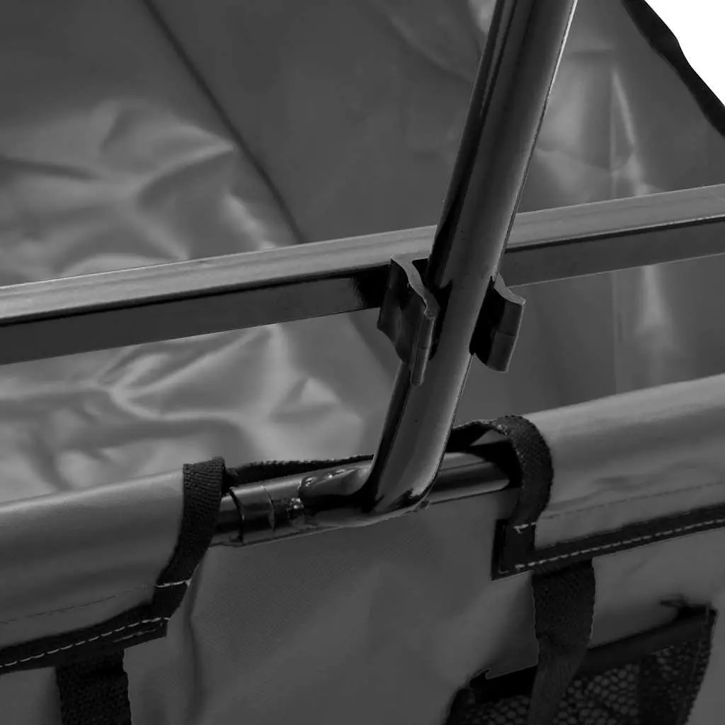 Folding Hand Trolley Garden Wagon Steel Frame 600D Oxford Fabric 75kg Capacity Green