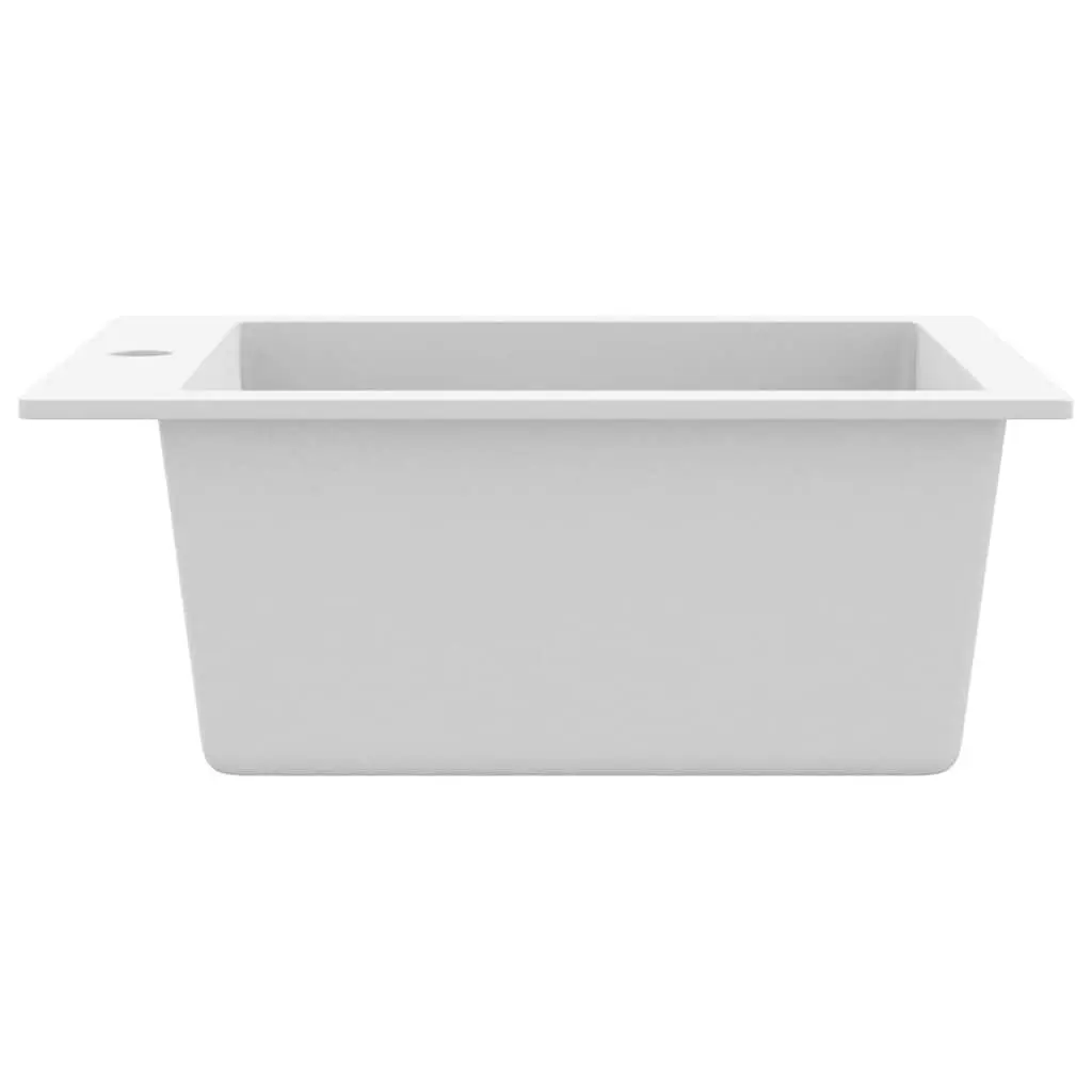 Overmount Kitchen Sink Single Basin White Granite Drainer Space Saver Reversible
