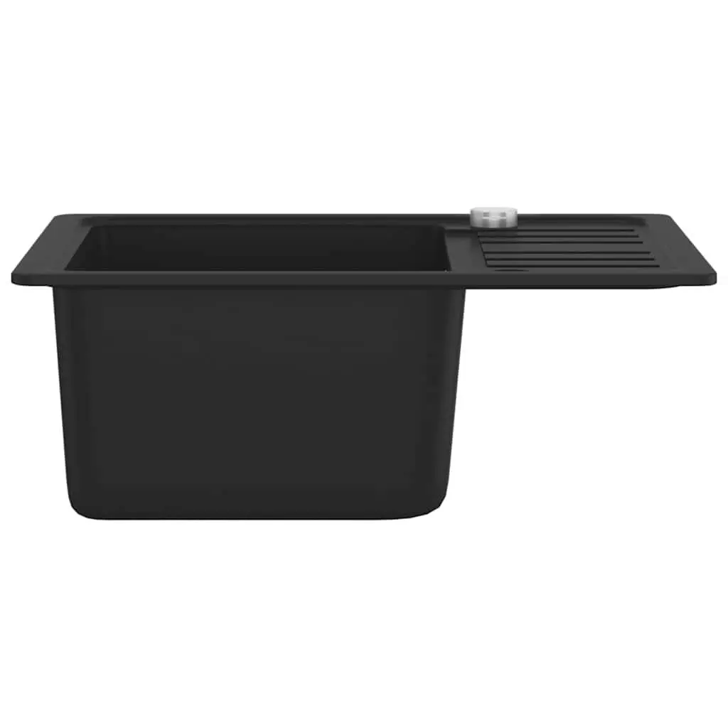 Black Granite Kitchen Sink with Drainer
