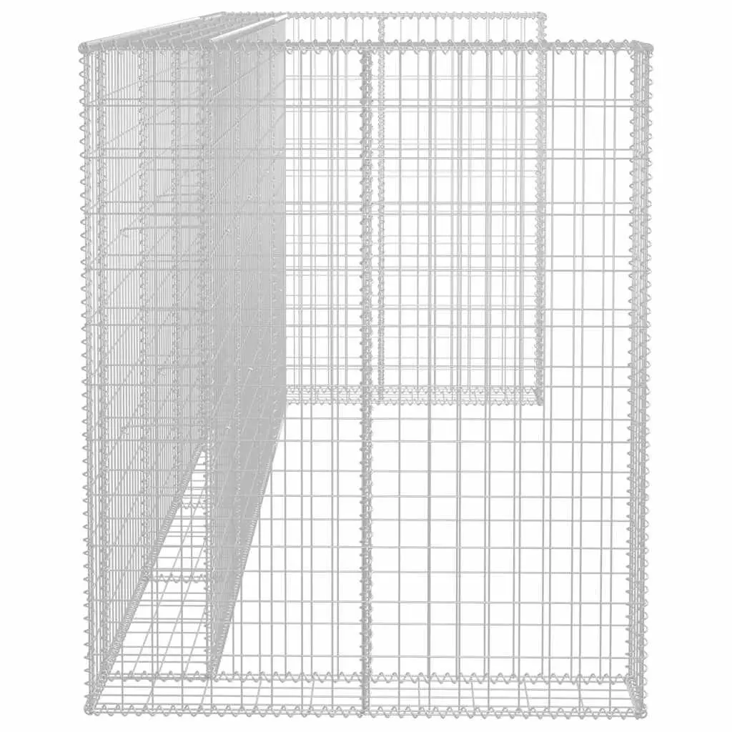 Gabion Wall Garbage Bin Enclosure 320x100x120 cm Silver Steel Mesh