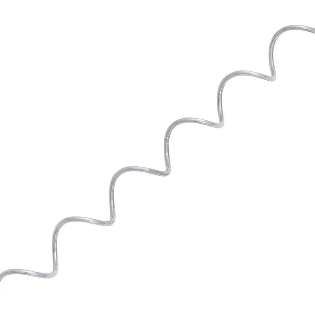Gabion Spirals 24 Piece Galvanised Steel 100 cm Fence Panel Binder Connector Silver