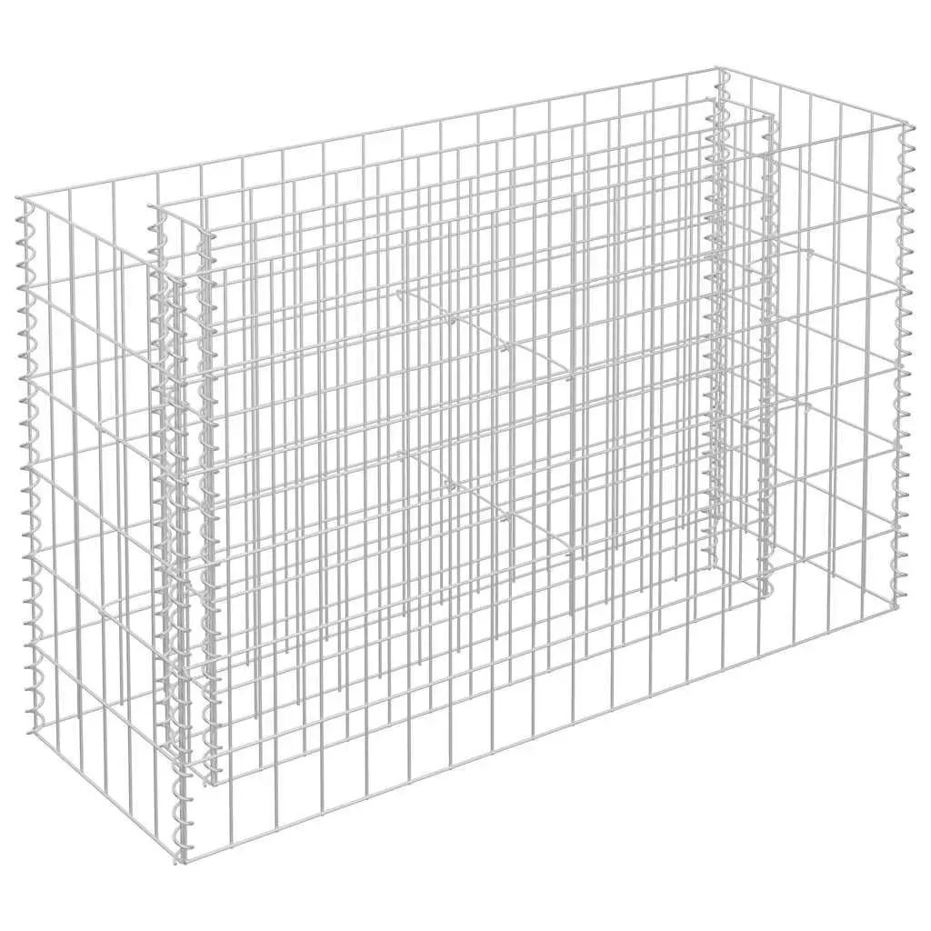 Gabion Raised Bed Planter Silver Metal 90x30x60cm