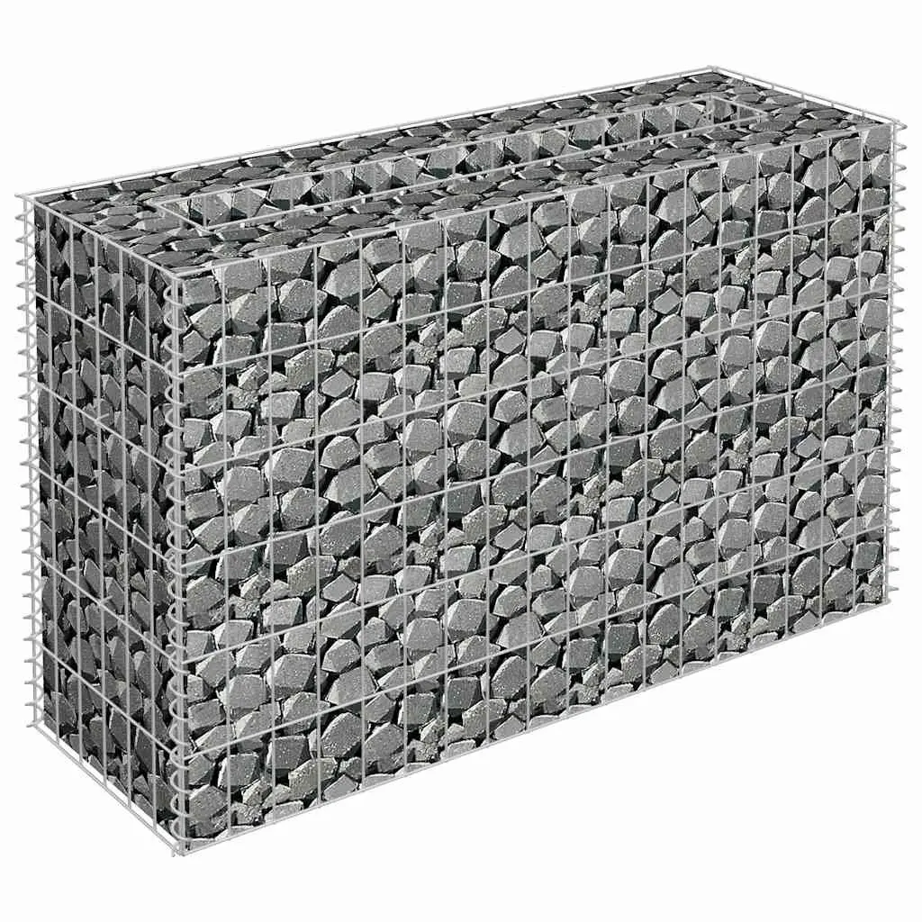 Gabion Raised Bed Planter Silver Metal 90x30x60cm