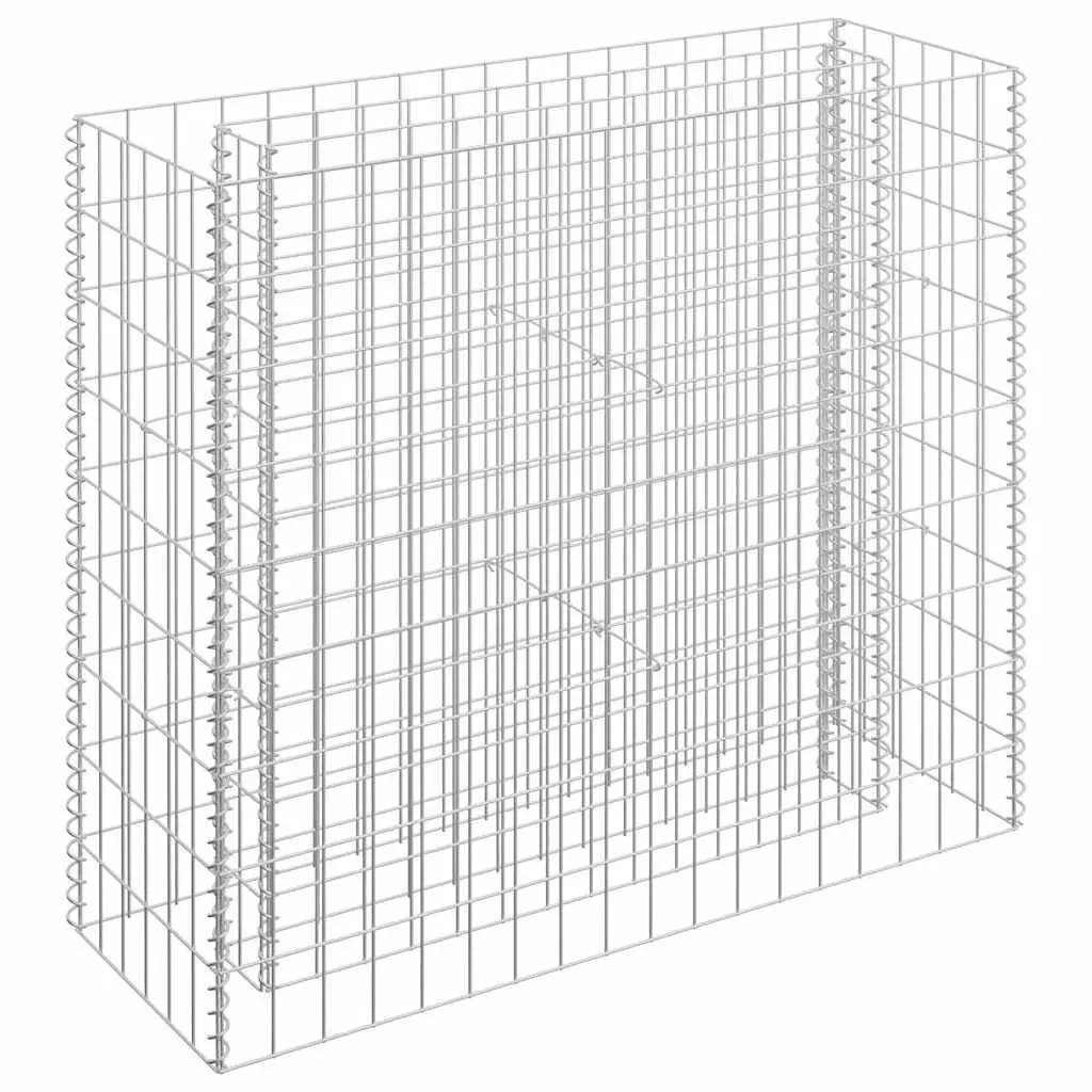 Gabion Planter Raised Bed Silver Welded Wire Mesh 90cm x 30cm x 90cm for Garden and Patio Borders