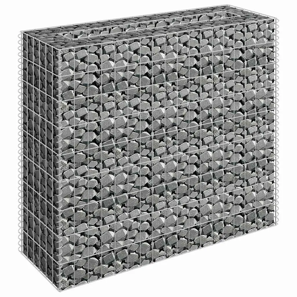 Gabion Planter Raised Bed Silver Welded Wire Mesh 90cm x 30cm x 90cm for Garden and Patio Borders