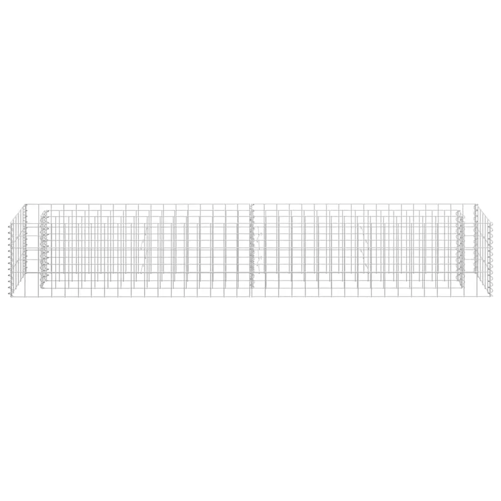 Gabion Planter Box Raised Garden Bed Flower Container 180 x 30 x 30 cm Silver Galvanised Steel