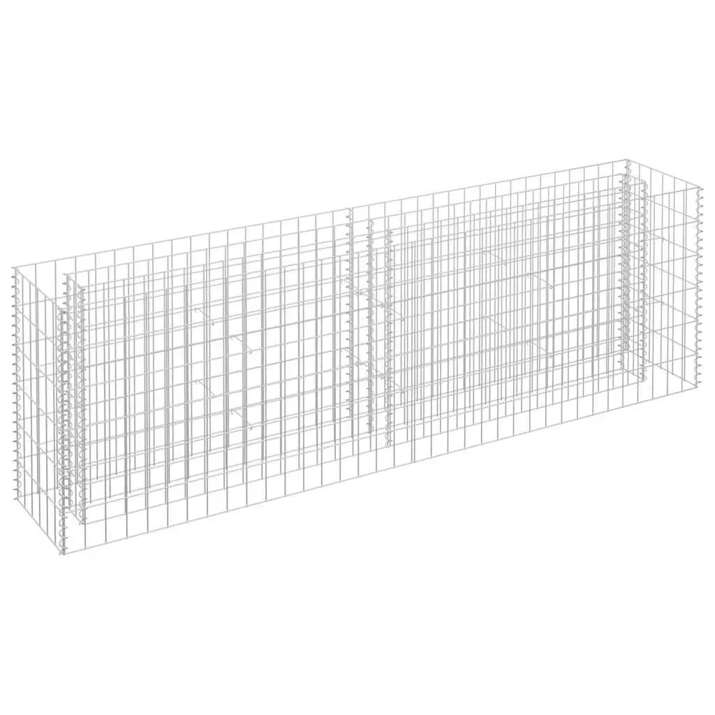 Gabion Raised Garden Bed Galvanised Steel 180x30x60cm Silver Planter