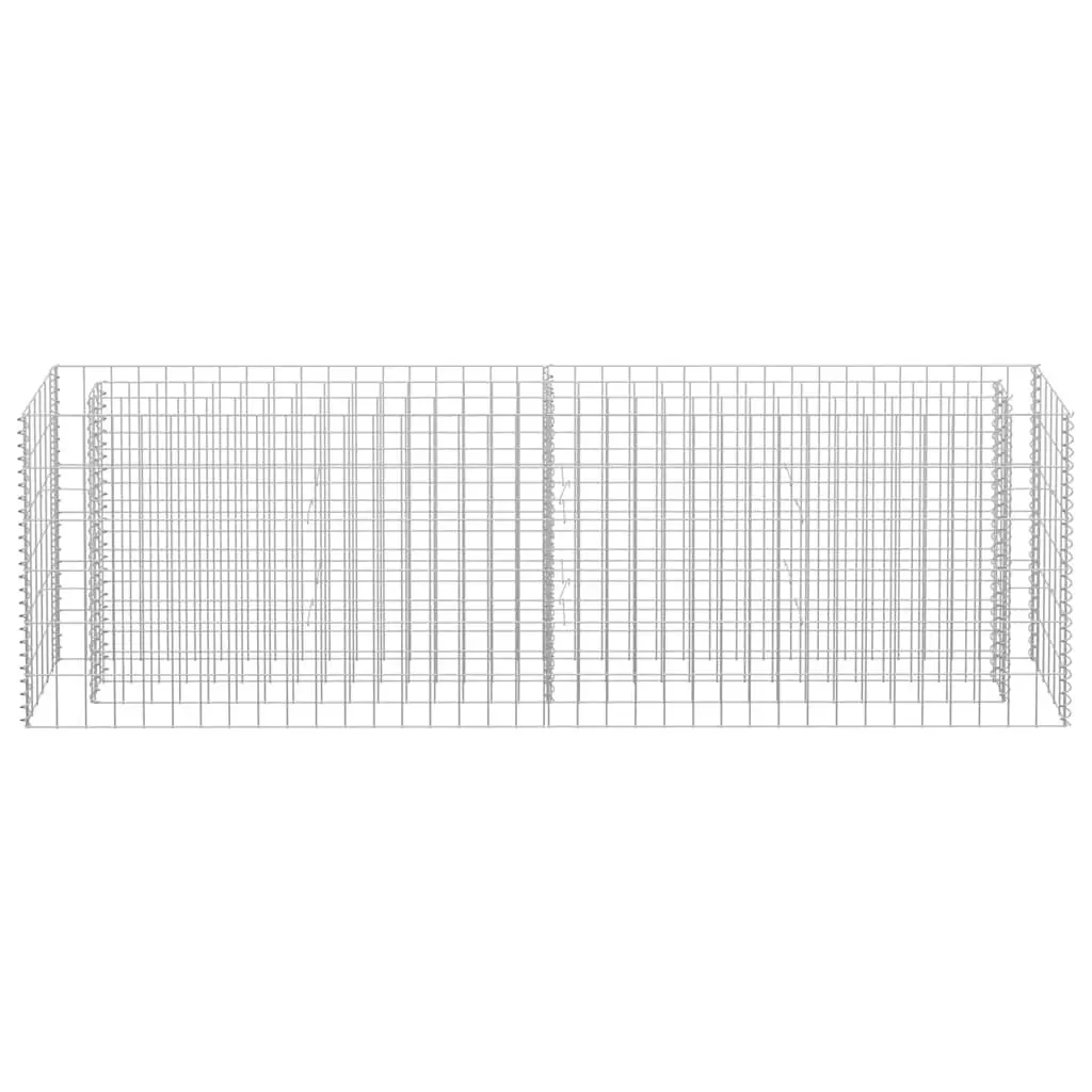 Gabion Raised Garden Bed Galvanised Steel 180x30x60cm Silver Planter