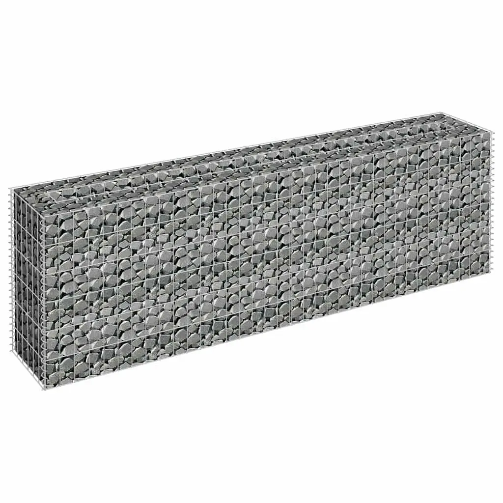 Gabion Raised Garden Bed Galvanised Steel 180x30x60cm Silver Planter
