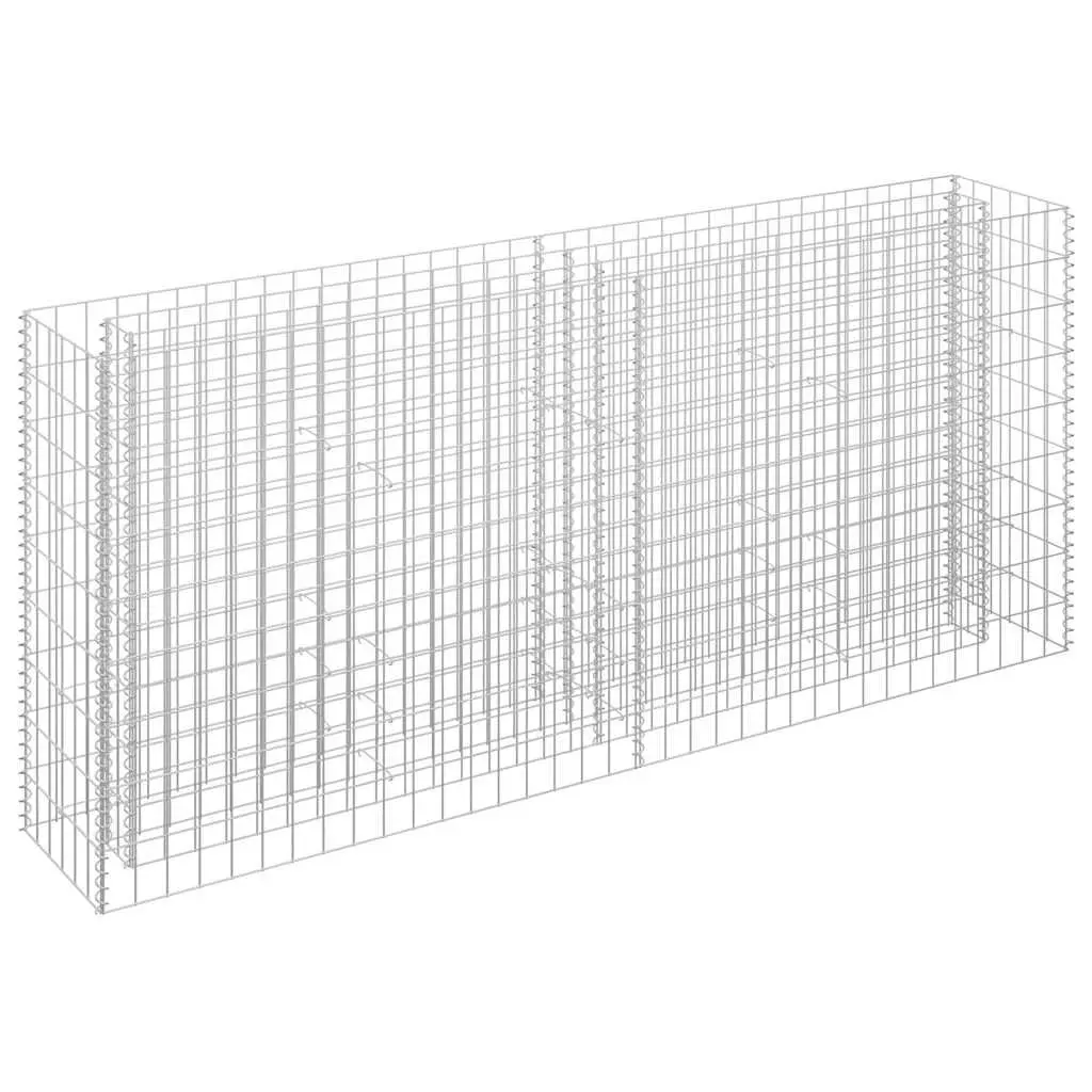 Galvanised Steel Garden Planter Raised Bed 180cm x 30cm x 90cm Silver for Planting and Landscaping