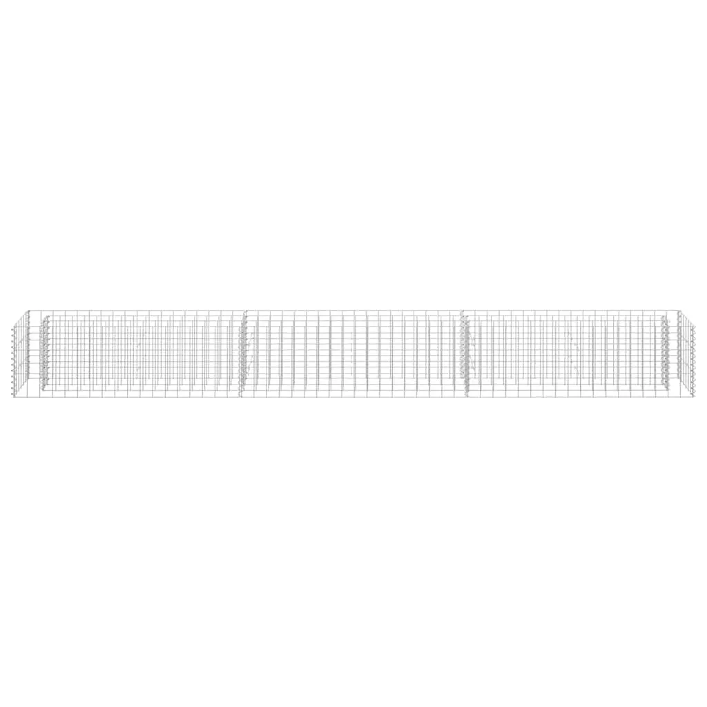 Gabion Raised Bed Garden Planter 270x30x30cm Galvanised Steel Silver