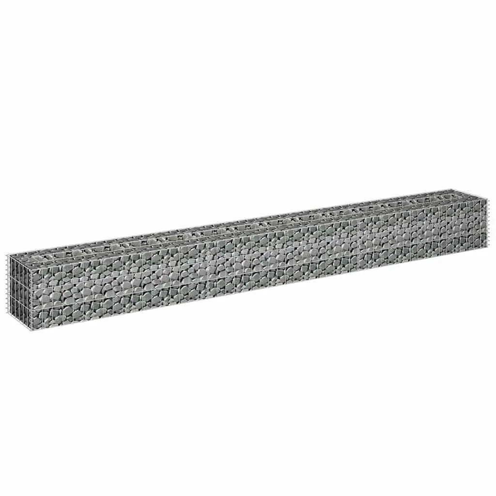 Gabion Raised Bed Garden Planter 270x30x30cm Galvanised Steel Silver