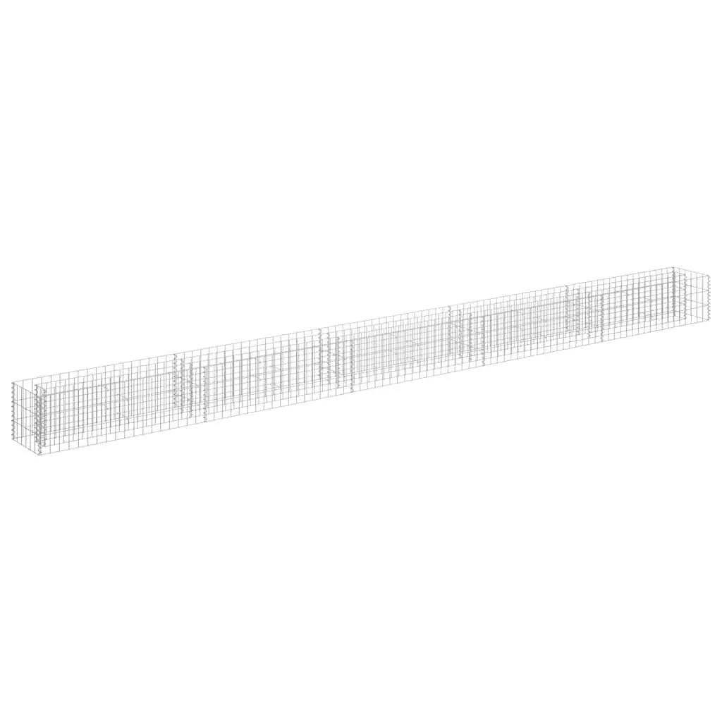 Gabion Raised Bed Garden Planter 450x30x30cm Silver Galvanised Steel