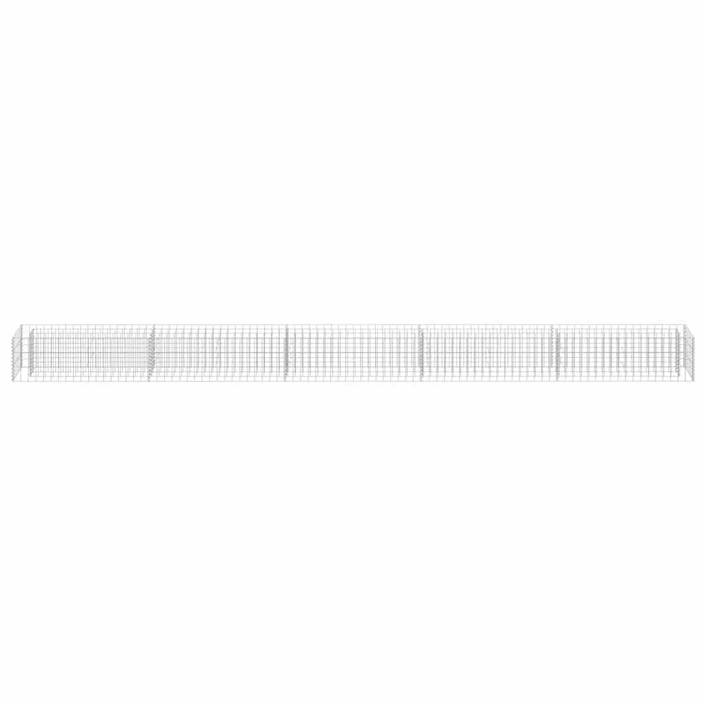Gabion Raised Bed Garden Planter 450x30x30cm Silver Galvanised Steel