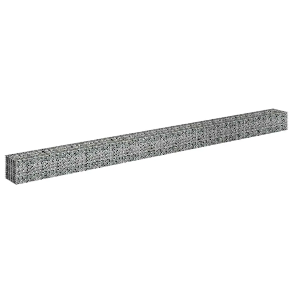 Gabion Raised Bed Garden Planter 450x30x30cm Silver Galvanised Steel