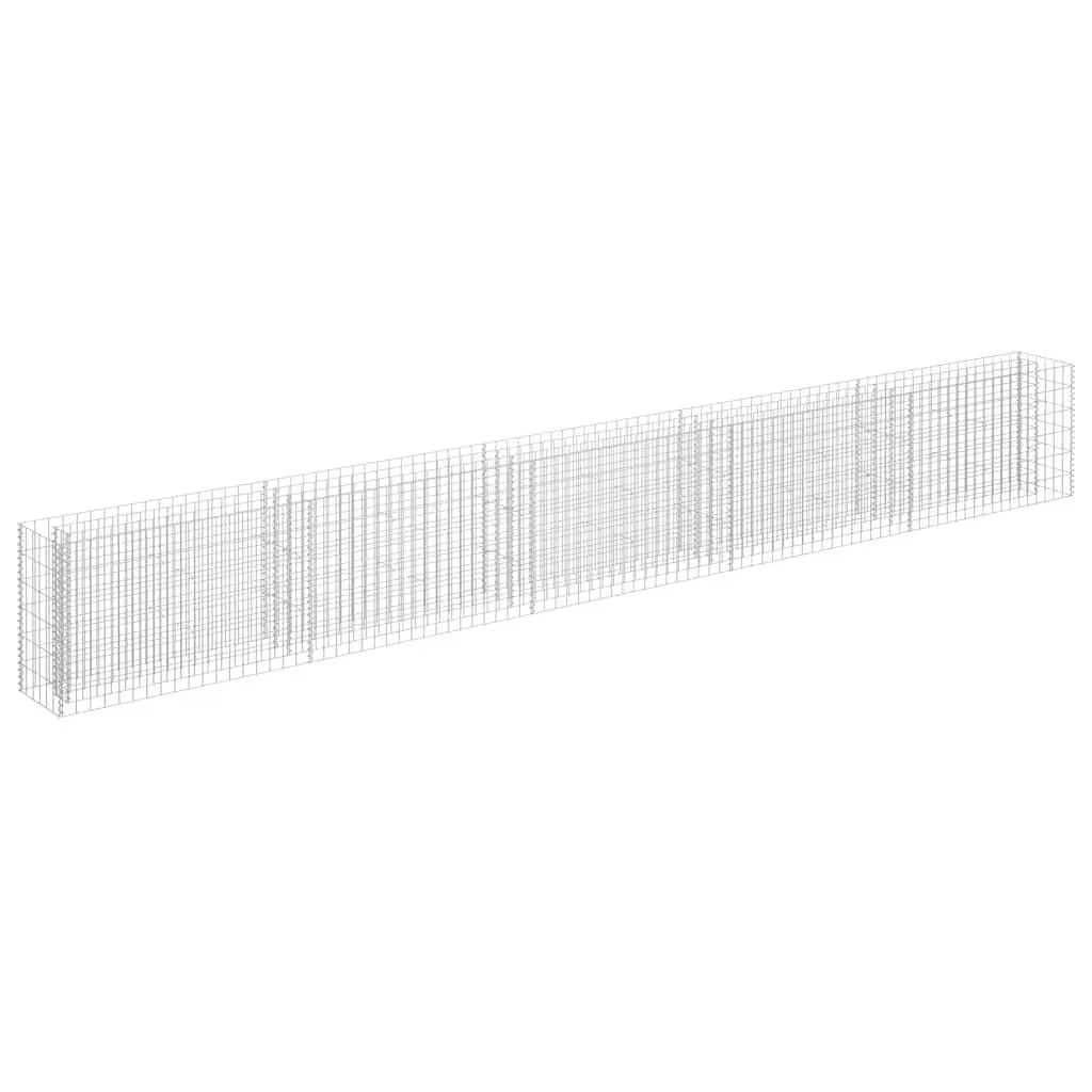 Gabion Raised Bed Garden Planter 450x30x60cm Silver Galvanised Steel