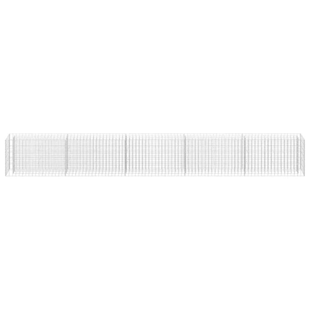 Gabion Raised Bed Garden Planter 450x30x60cm Silver Galvanised Steel