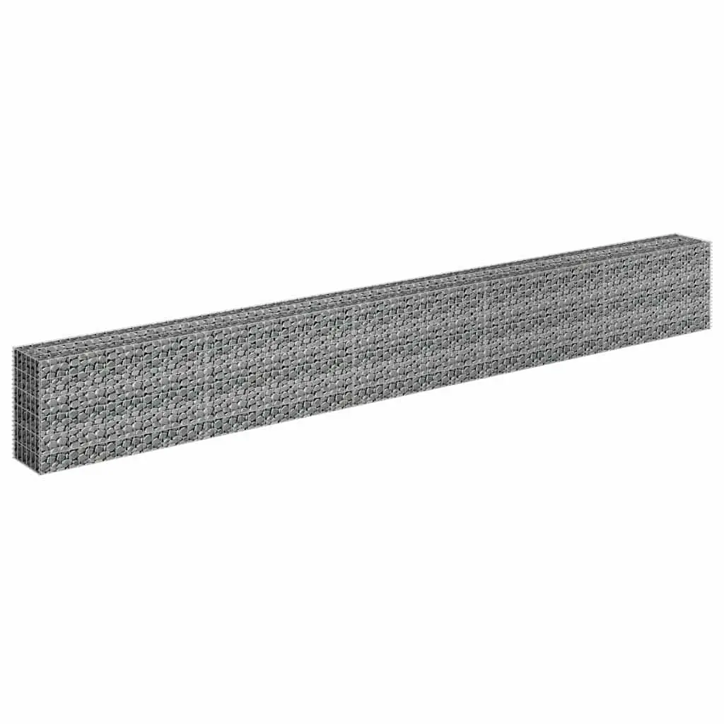 Gabion Raised Bed Garden Planter 450x30x60cm Silver Galvanised Steel