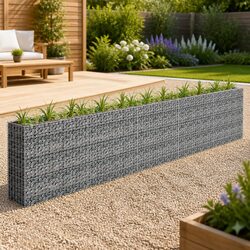Reliable Silver Gabion Raised Bed 450x30x90cm for Outdoor Use