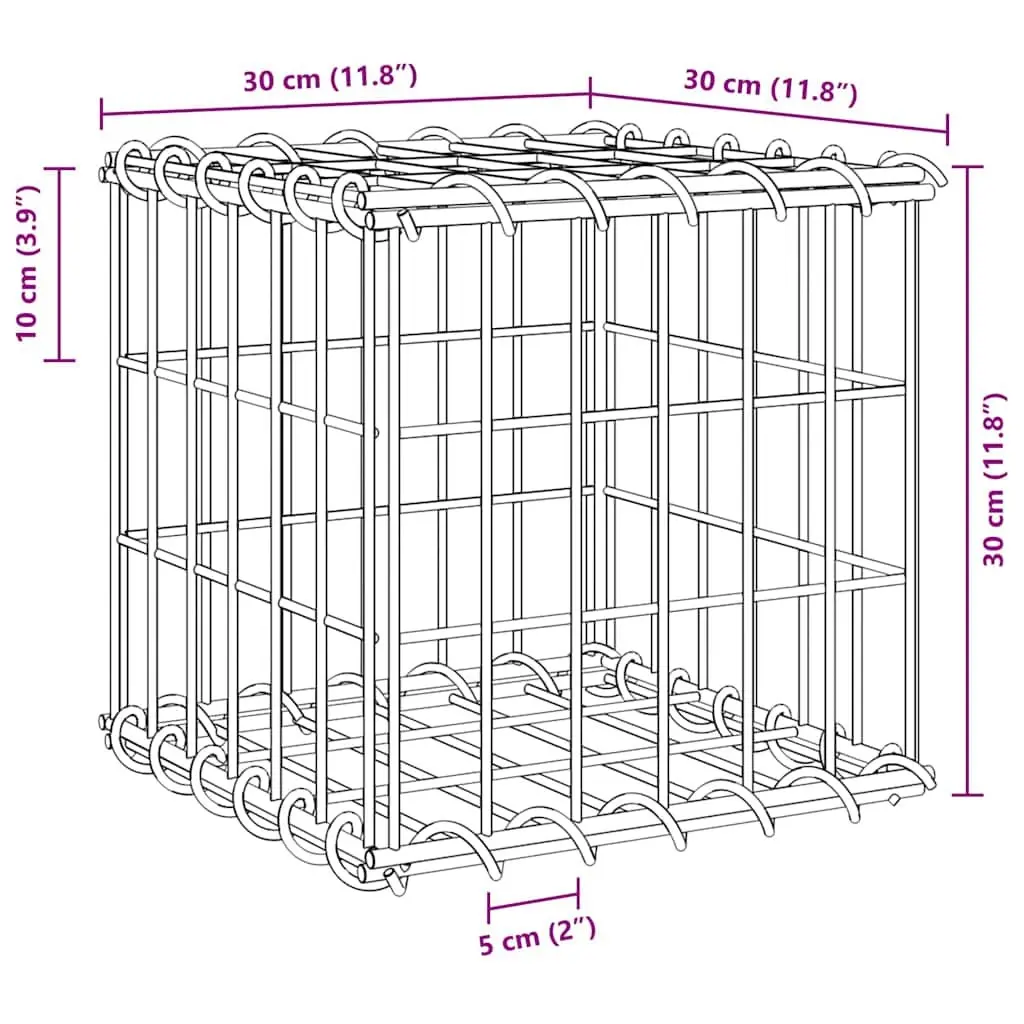 Steel Wire Garden Planter Raised Bed Cube 30x30x30cm Silver