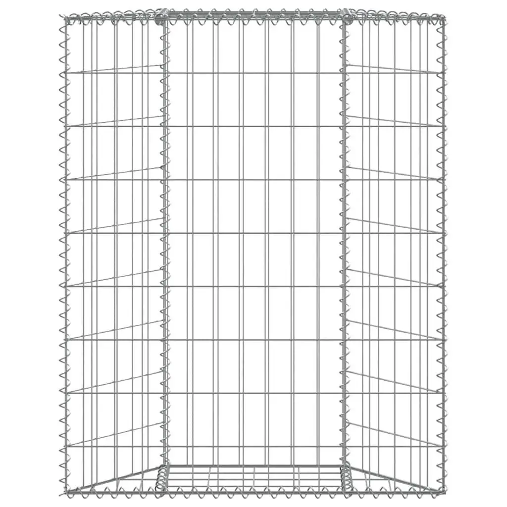 Gabion Raised Bed Planter Trapezium Shape Outdoor Garden Flower Box 100 x 20 x 100 cm Silver