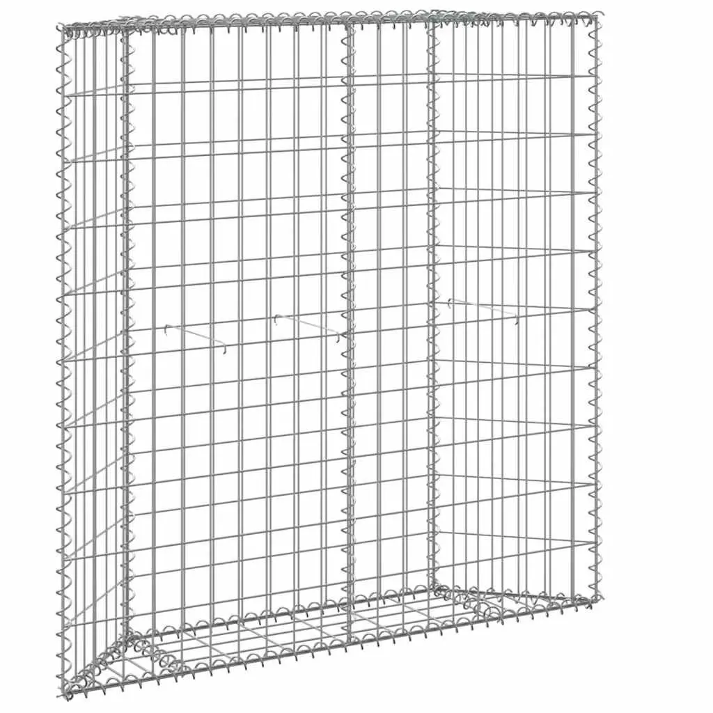 Gabion Raised Bed Garden Planter Trapezium Shape 100 x 20 x 100 cm Silver