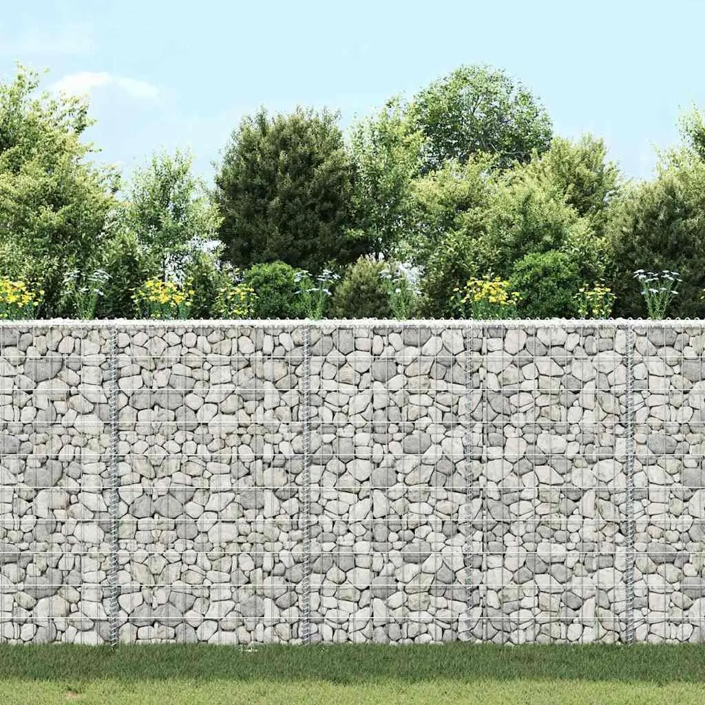 Gabion Raised Bed Garden Planter Trapezium Shape 100 x 20 x 100 cm Silver