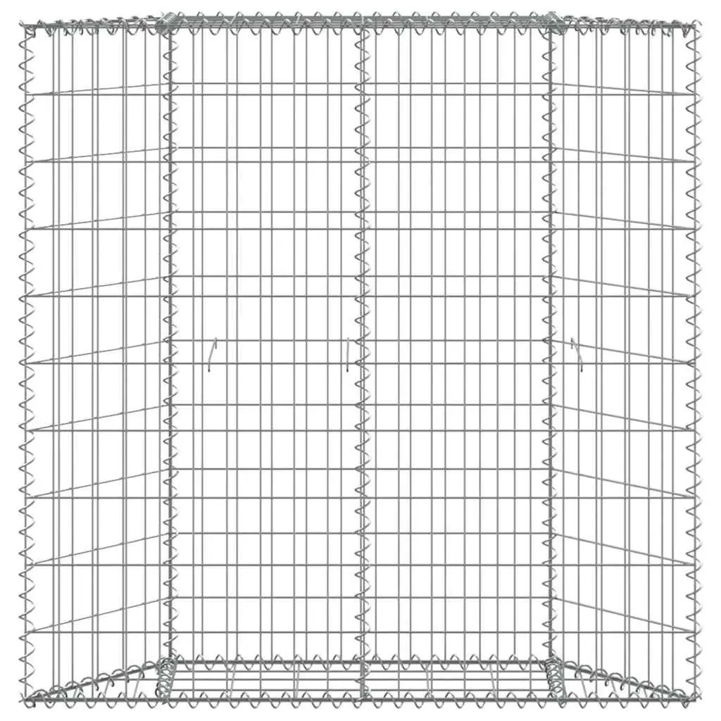 Gabion Raised Bed Garden Planter Trapezium Shape 100 x 20 x 100 cm Silver