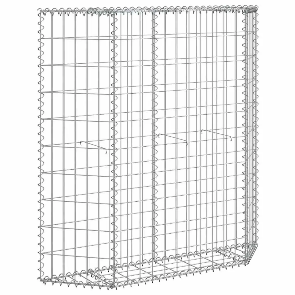 Gabion Raised Bed Garden Planter Trapezium Shape 100 x 20 x 100 cm Silver