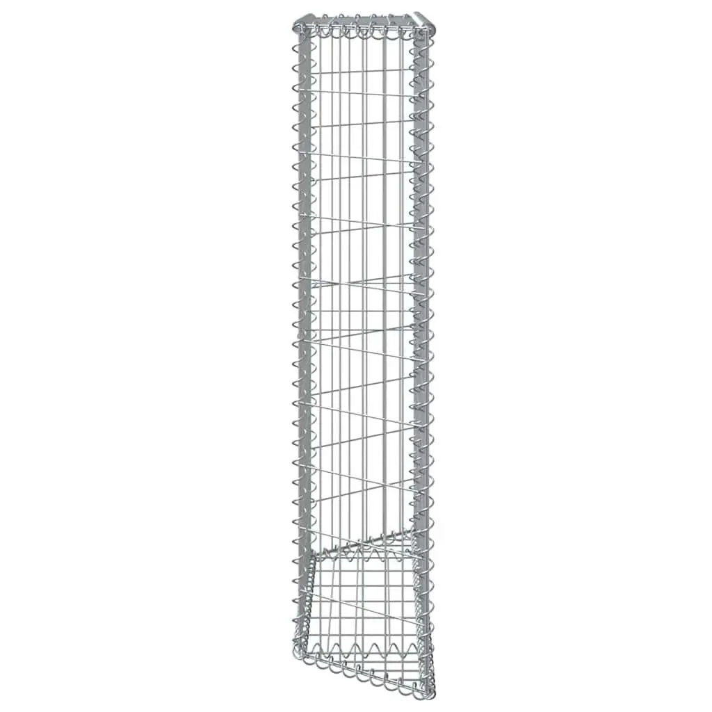 Gabion Raised Bed Garden Planter Trapezium Shape 100 x 20 x 100 cm Silver