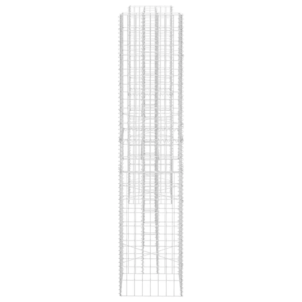 Gabion Planter H-Shaped Garden Border Steel Wire 260x40x200cm Silver