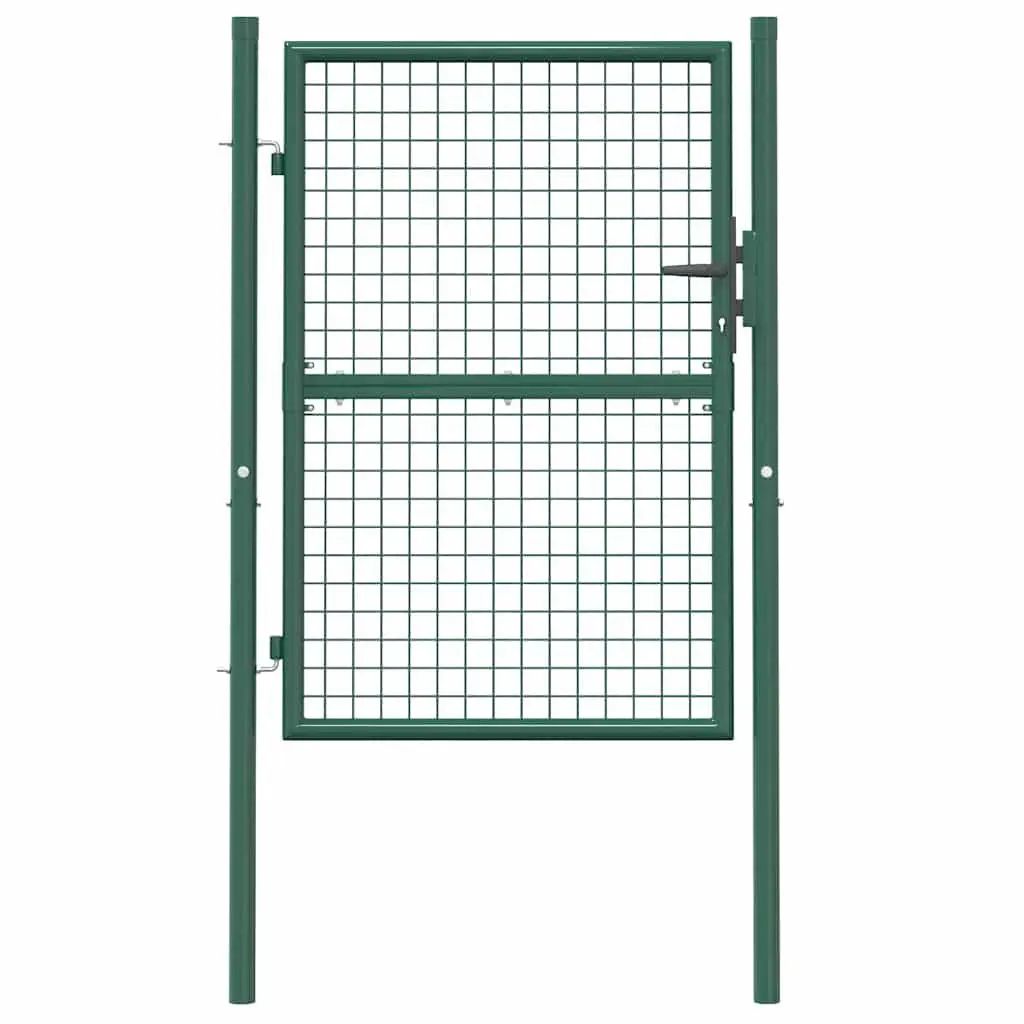 Steel Fence Gate Entryway 100x125cm Green Heavy Duty