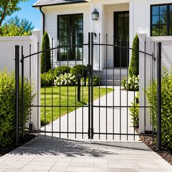 Reliable and Functional Double Door Garden Gate in Black