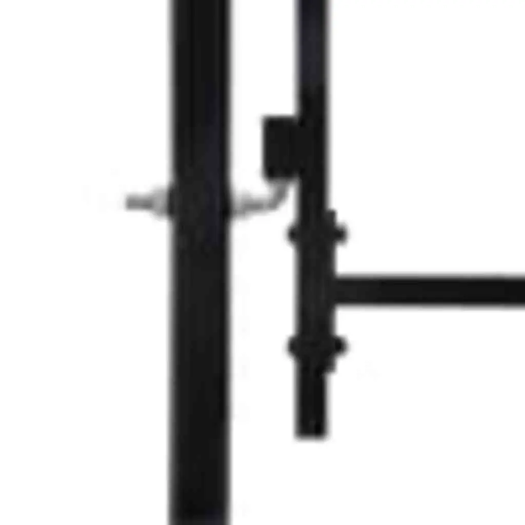 Double Door Garden Gate Security Barrier 2995 x 2495 cm Black Steel