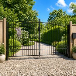 Reliable Double Door Fence Gate with Spear Top 400x249.5cm