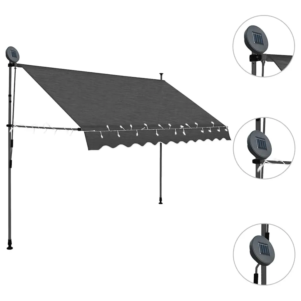 Retractable Awning Manual Outdoor Garden Terrace 250cm Anthracite