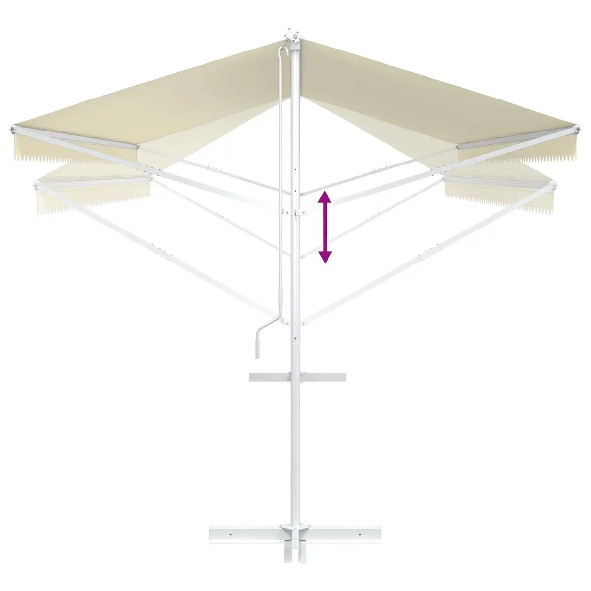Free Standing Awning Outdoor Garden Patio Sunshade 600x300 cm Cream