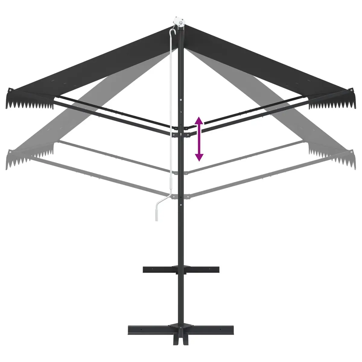 Free Standing Awning Outdoor Garden Patio Sunshade 300x300 cm Anthracite