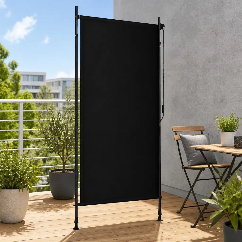 Outdoor Roller Blind Privacy Shade 100x270cm Anthracite